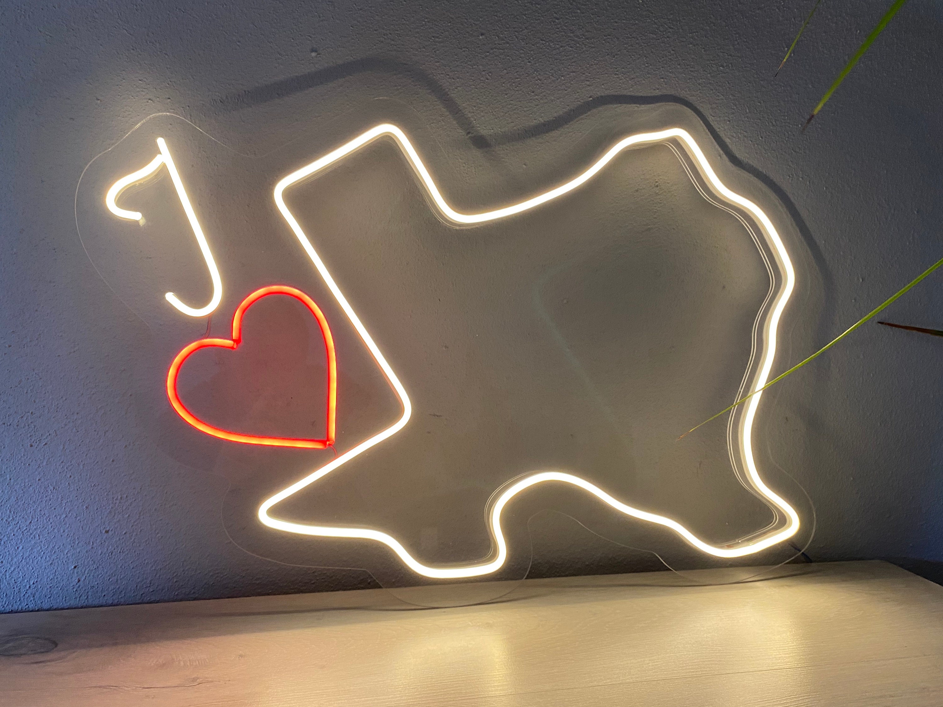 I Love Texas LED Neon Sign State of Texas Neon Sign Etsy