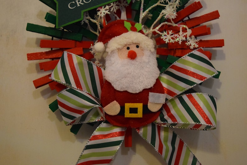 Reindeer Crossing Santa Wreath