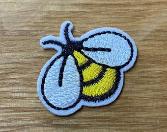 kleine Biene Hummel Patch - 2,5cm x 3cm zum Aufbügeln - Käfer Insekt Schmetterling Bügelbild Aufnäher Flicken Glitzer Upcycling