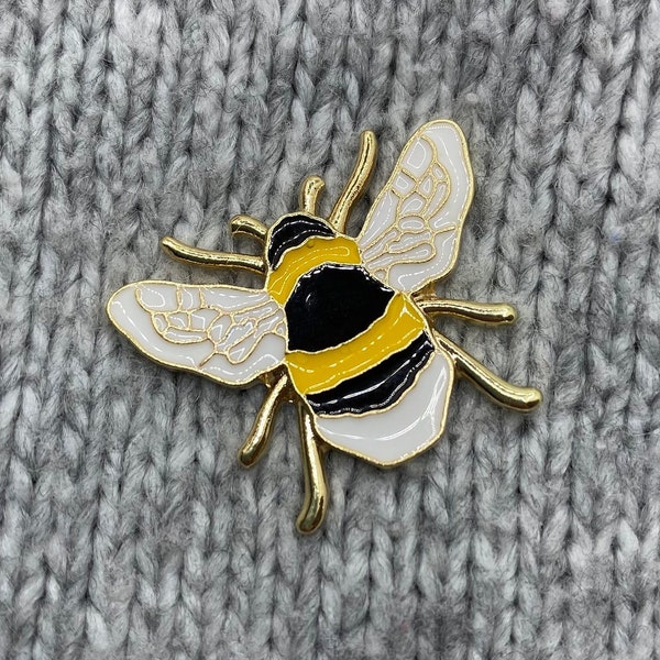 Broche abeille badge bourdon - 2,3 x 2,9 cm - broche émail or miel insecte été printemps insecte