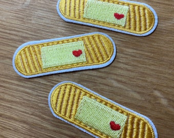 Golden patch patch with heart for ironing 6 x 2 cm - patching 1st aid - patch first aid bandage nurse medicine love