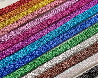 Lacets pailletés - 120 cm de long, 1 cm de large - lacets plats glamour de différentes couleurs - baskets élégantes montantes enfants DIY