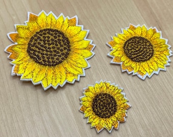 Thermocollant petit tournesol - 3 tailles - fleurs d'été fleurs champêtres patch thermocollant jardin