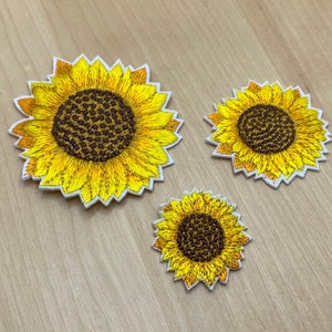 Small sunflower iron-on patch - 3 sizes - summer flowers floral country flowers patch iron-on patch garden