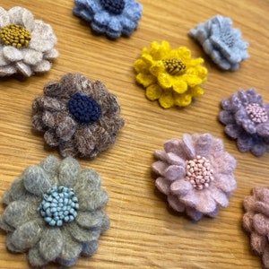 Felt flowers for sewing - 9 colors to choose from - diameter approx. 4 cm - floral patch application DIY upcycling sewing garden flowers #1