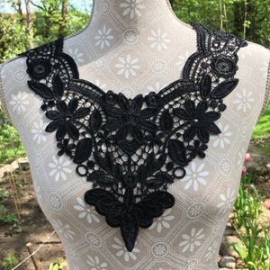Lace collar for sewing - Floral black lace - DIY Victorian Boho Ethno Gothic Pagan Witch Sabrina - #37
