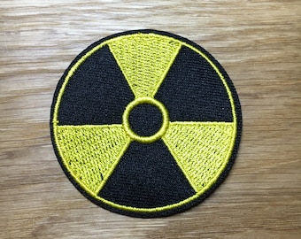 Rundes Radioaktive Strahlung Patch 5,5cm Durchmesser zum Aufbügeln - Radioaktivität Atom Backpacking Natur Frieden Aufbügler Flicken