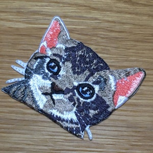 Chat Tigre Avec Des Yeux Bleus Pour Repasser 6 Cm X 5 Cm Etsy France Chat Tigre Avec Des Yeux Bleus Pour Repasser 6 Cm X 5 Cm Etsy France