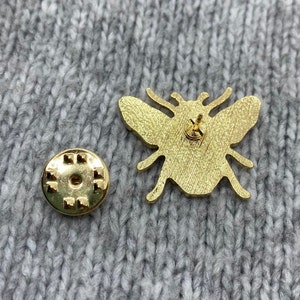 Bienen Pin Anstecker Hummel Brosche 2,3 x 2,9 cm Emaille Anstecker gold Honig Insekt Sommer Frühling Insekt Bild 5