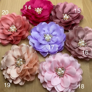 Elegante fiore grande in tessuto con glitter e perline da cucire - 20 colori tra cui scegliere - circa 8,5 cm - Applicazione patch floreale riciclo fai da te #7