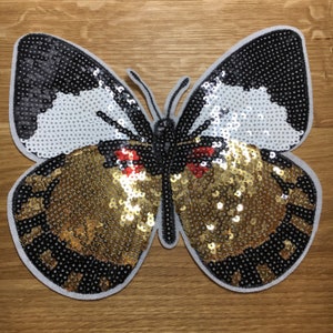 Sparkling Sequin Butterfly Patch for ironing 21 cm x 18 cm