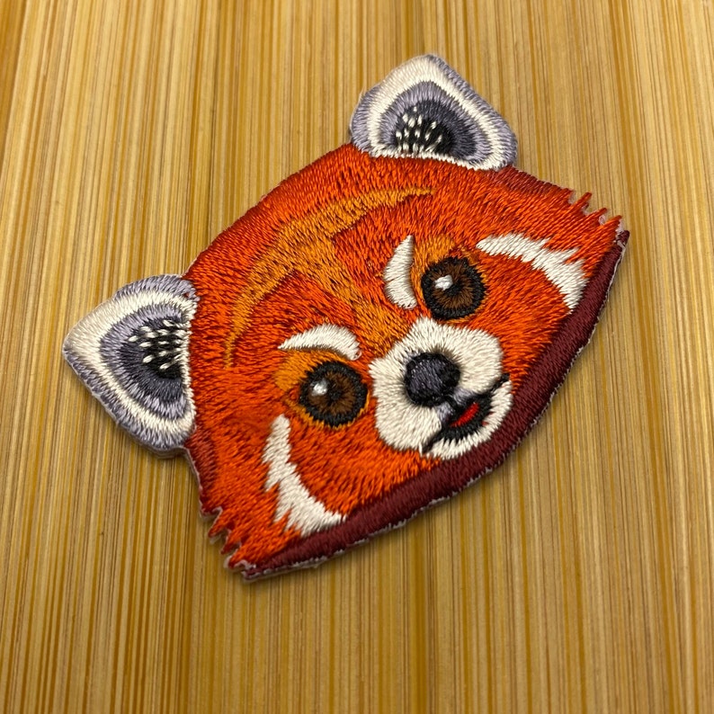 Cute wild animal faces as iron-on patches to choose from Red Panda Otter Mountain Lion Sloth Lemur Jungle Outdoors Patch image 2