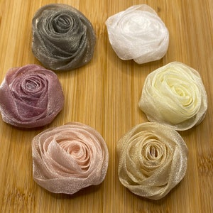 Fiori in chiffon pastello da cucire - 6 colori tra cui scegliere - circa 5 cm - Patch floreale Applicazione DIY Upcycling Sewing Garden Flowers #9