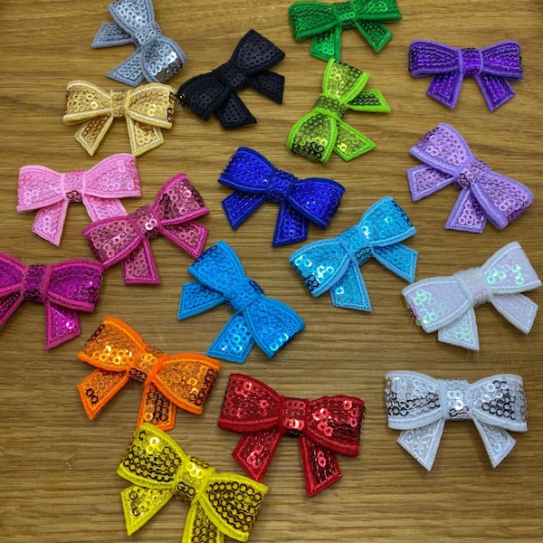 Mini sequined hair bow clip with crocodile clip - 18 colors to choose from - approx. 4.5 x 3 cm - hair clip girls school enrollment baby party