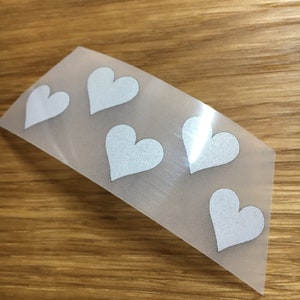 4x small heart reflector 1 cm x 1.5 cm for ironing - DIY Upcycling Visibility Dark Kids Road Traffic Sewing Safety Jacket Love