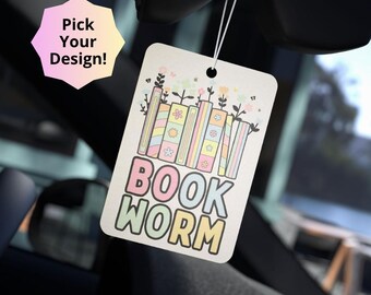 Bookish Pastel Car Air Fresheners: Bookish Bookworm Freshies