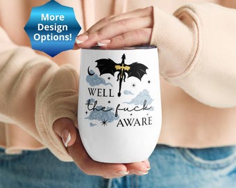 Fourth Wing Insulated Wine Tumblers: Bookish Dragon Romantasy Reader Gift
