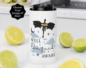 Fourth Wing Alcohol Can Coolers: Bookish Dragon Romantasy Wine Spritzer Drink Cozies