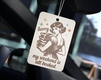Retro All Booked Car Air Freshener: Vintage Bookish Reader Gifts