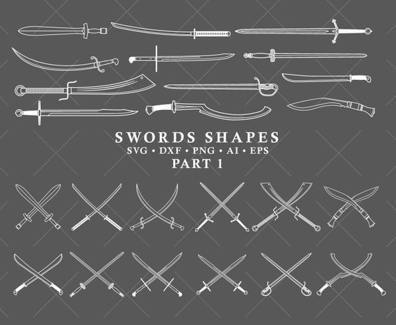 Crossed Swords. Cut Files for Cricut. Clip Art Silhouettes -  Israel