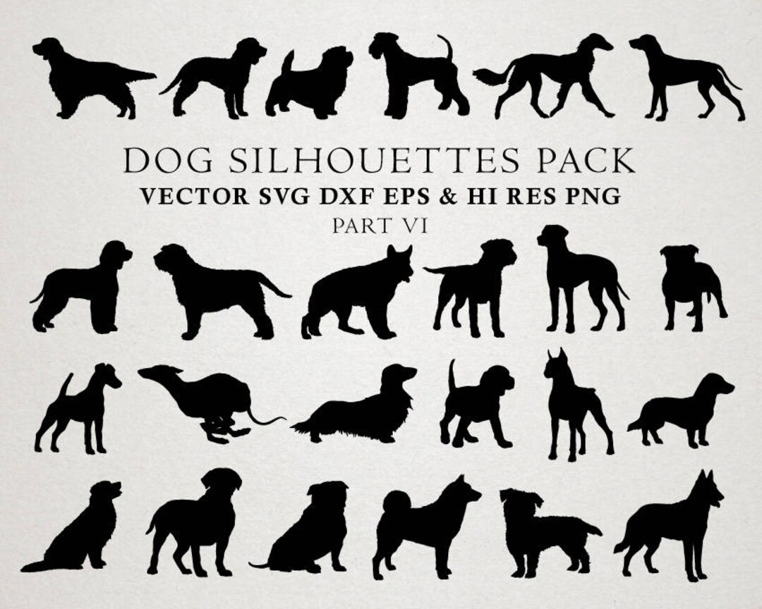 Dog SVG, Dog Silhouette SVG Cut Files, Dog Clipart, Dog Silhouette Cut