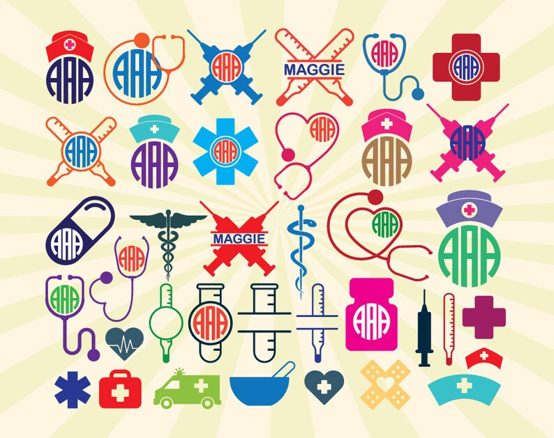 Nurse SVG Cut Files Nurse Monogram Frames SVG Nurse ...