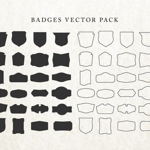 Badge SVG, Label svg, Frame svg, Banner svg Cut Files - Vector svg dxf eps png - Silhouette Cameo, Cricut, Cutting Machines & Transfer
