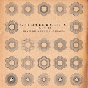 Gilosz SVG Rozeta Clip Art - Certyfikat Geometryczny Kwiat Bezpieczeństwa Kwiatowy Wzór Clipart Clip Art PNG EPS, Ai Cyfrowe Natychmiastowe Pobieranie