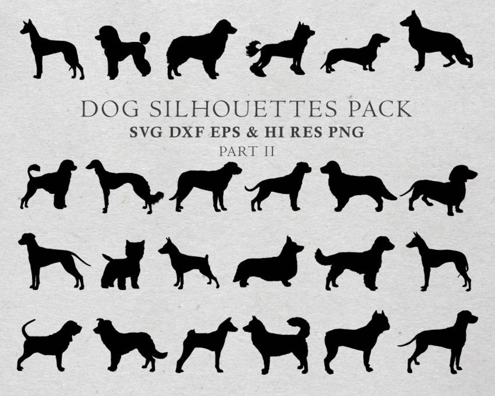 Dog SVG Dog Silhouette SVG Cut Files Dog Clipart Dog - Etsy