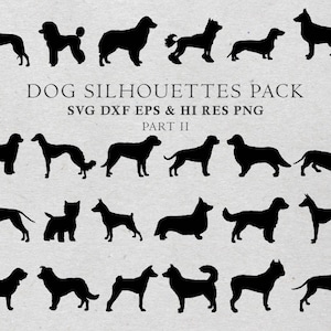 Dog SVG, Dog Silhouette SVG Cut Files, Dog Clipart, Dog Silhouette Cut Files svg dxf eps png - Silhouette Cricut Transfer & Cutting Machine