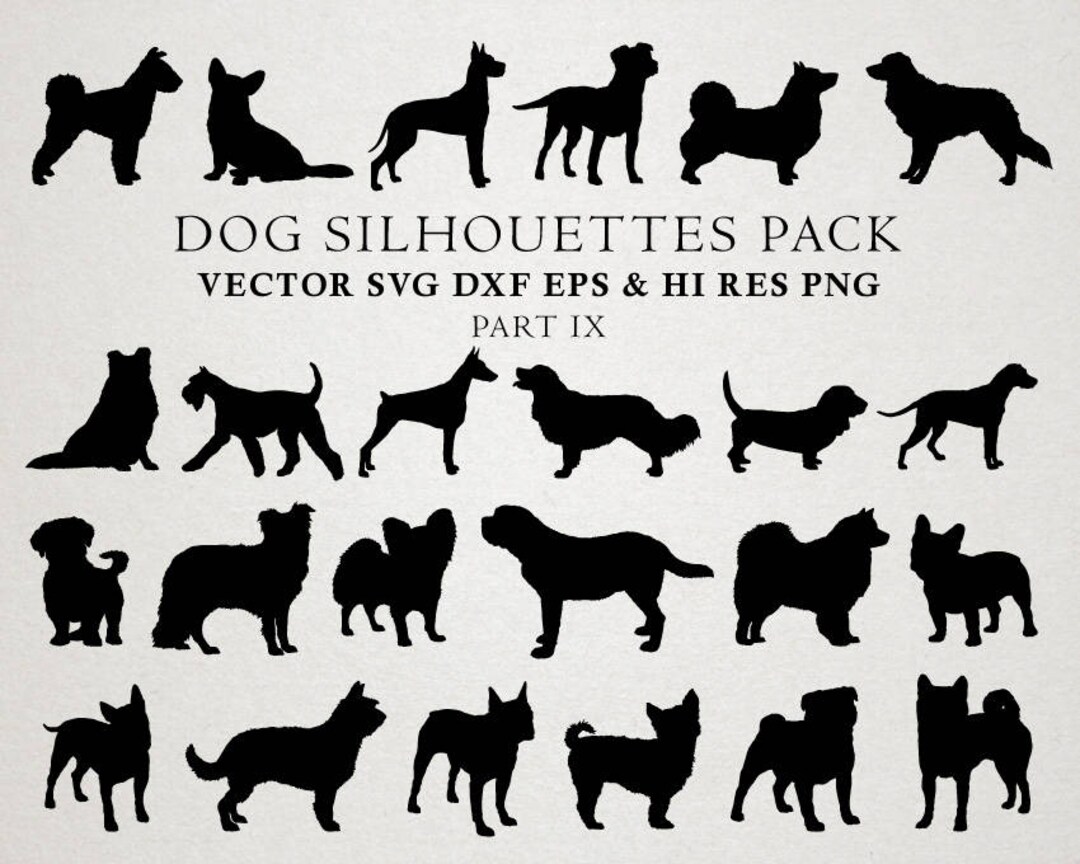 Dog SVG, Dog Silhouette SVG Cut Files, Dog Clipart, Dog Silhouette Cut