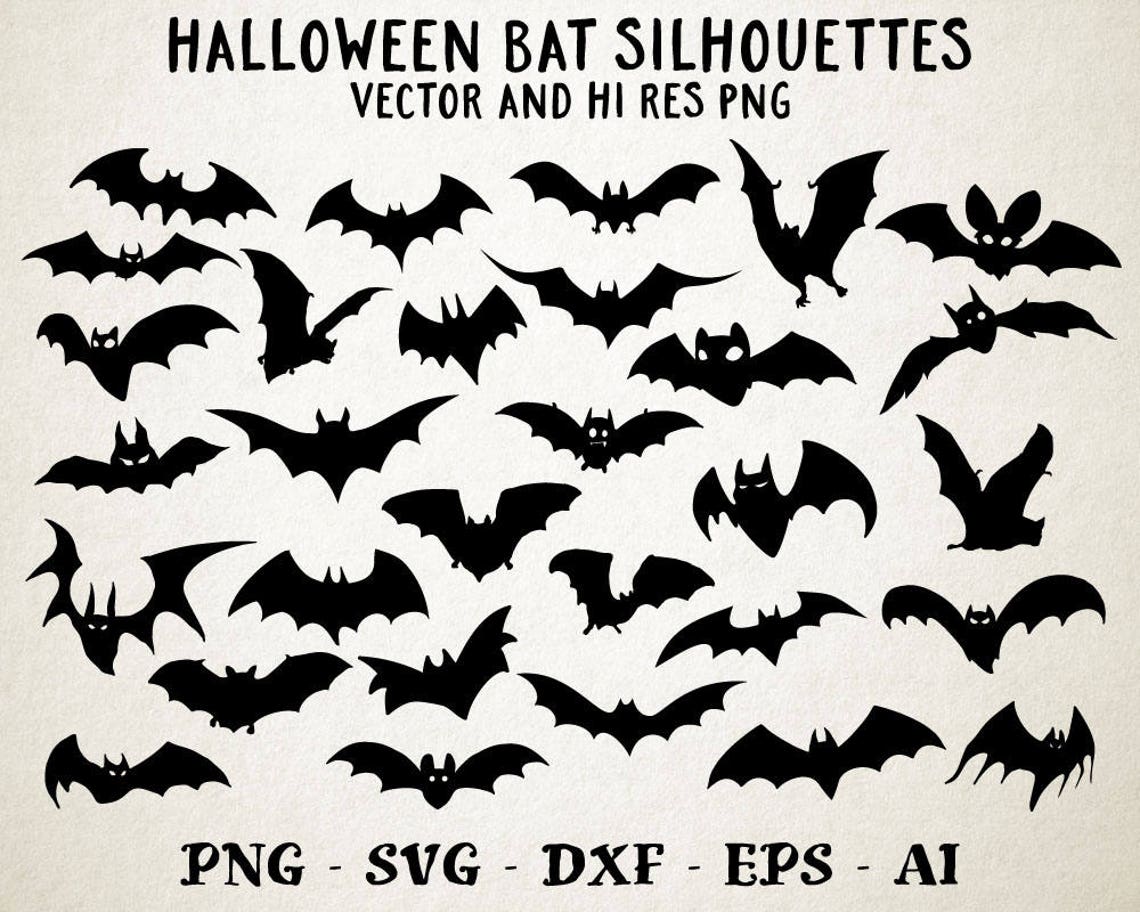 Halloween SVG Bats SVG Bat SVG Halloween Cut Files Bat | Etsy