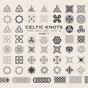 Keltische Knoten SVG - Knotensymbole Vektor-Cliparts zum Schneiden, Drucken & Basteln | PNG, DXF, Eps