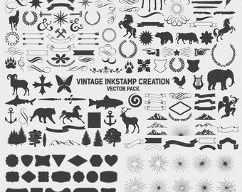 Rustic Wedding Clipart, Rustic Wedding Design Elements, Frame, Banner Ornament Clipart Clip Art PNG & Vector EPS AI Digital Instant Download