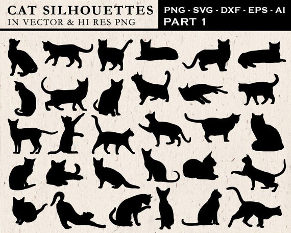 Download Cat Svg Cat Silhouette Svg Cut Files Cat Clipart Cat Etsy PSD Mockup Templates