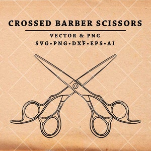 Scissors SVG Cut Files - Crossed Barber Scissors SVG, Scissors Logo SVG Cut Files Cricut Silhouette Cameo Clipart Vector Svg, Dxf, Png, Eps