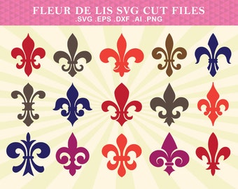 Fleur De Lis SVG Cut Files, Fleur De Lys Cut Files SVG - Vector svg dxf eps png - Silhouette Cameo, Cricut, Cutting Machines & Transfer