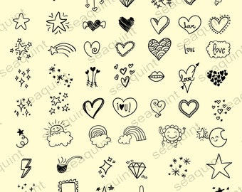 Hand drawn Heart Doodle Clipart - Scribbles, Doodle Clipart Clip Art PNG & Vector EPS AI Scrapbook Design Element Digital Download