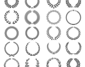 Laurel Wreath Clipart, Laurel Clipart, Wreath Clipart, Laurel Wreath Clip Art PNG & Vector EPS, AI Design Elements Digital Instant Download