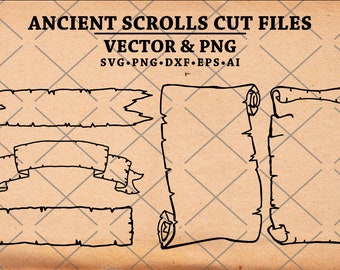 Vintage Scrolls Banner SVG, Cricut Silhouette Cut Files