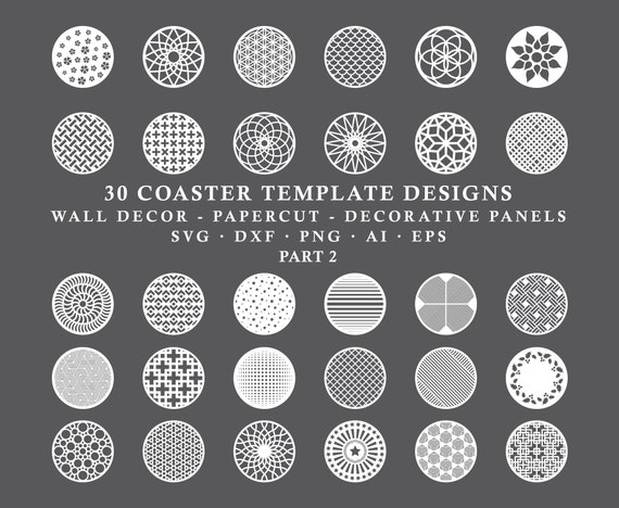 Download Coaster Svg Coasters Stencil Dxf Template Circle Wall Decor Etsy