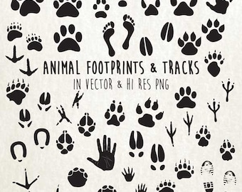 Animal Tracks SVG, Animal SVG, Animal Print Clipart, Animal Footprint SVG Animal Tracks Cut Files svg dxf eps png - Silhouette Cameo Cricut