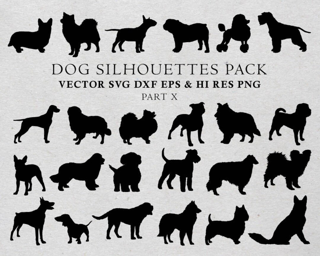 Dog SVG, Dog Silhouette SVG Cut Files, Dog Clipart, Dog Silhouette Cut