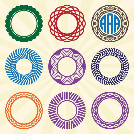 Download Circle Monogram SVG Circle Monogram Frame SVG Cut Files | Etsy