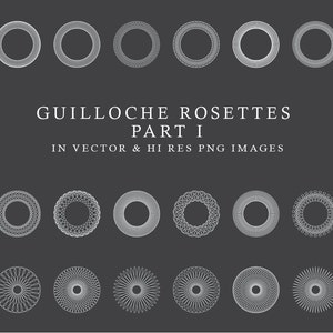 Gilosz SVG Rozeta Clip Art - Certyfikat Geometryczny Kwiat Bezpieczeństwa Kwiatowy Wzór Clipart Clip Art PNG EPS, Ai Cyfrowe Natychmiastowe Pobieranie