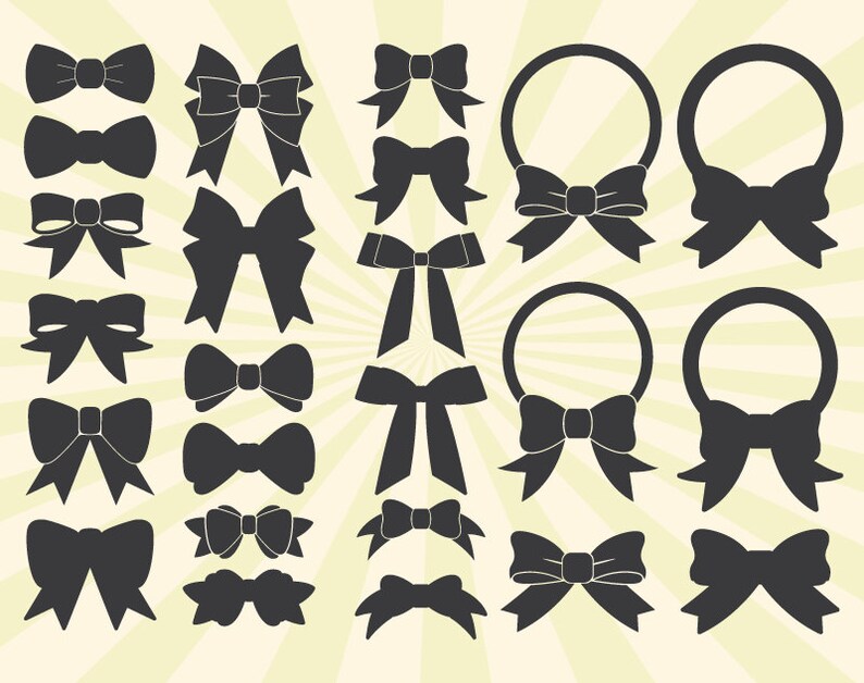 Download Bow SVG Cut Files Bow Monogram SVG Bow Monogram Frame SVG | Etsy
