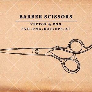 Scissors SVG Cut Files - Barber Scissors SVG PNG, Barber Scissors Cut Files for Cricut Silhouette Cameo Clipart Vector Svg, Dxf, Png, Eps