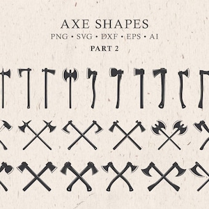 Axe Shapes SVG Cut Files - Crossed Axes Designs in PNG, Vector SVG Eps & more