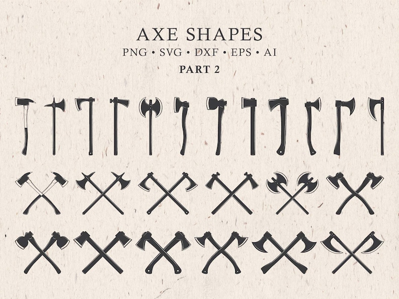 Axe Shapes SVG Cut Files - Crossed Axes Designs in PNG, Vector SVG Eps ...