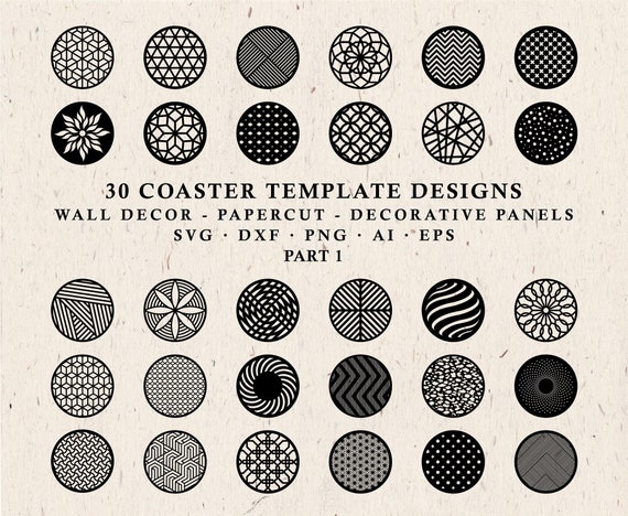 Download Coaster Svg Coasters Stencil Dxf Template Circle Wall Decor Etsy
